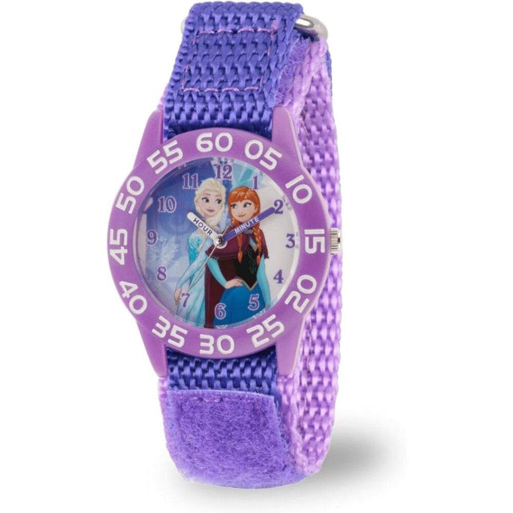 NWT - Disney Frozen Kids' Plastic Time Teacher Analog Quartz Nylon Strap Watch